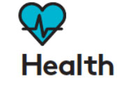 icon with picture of a heart and the word health